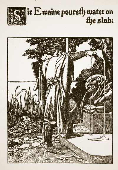 Sir Ewaine Poureth Water on the Slab, Illustration from 